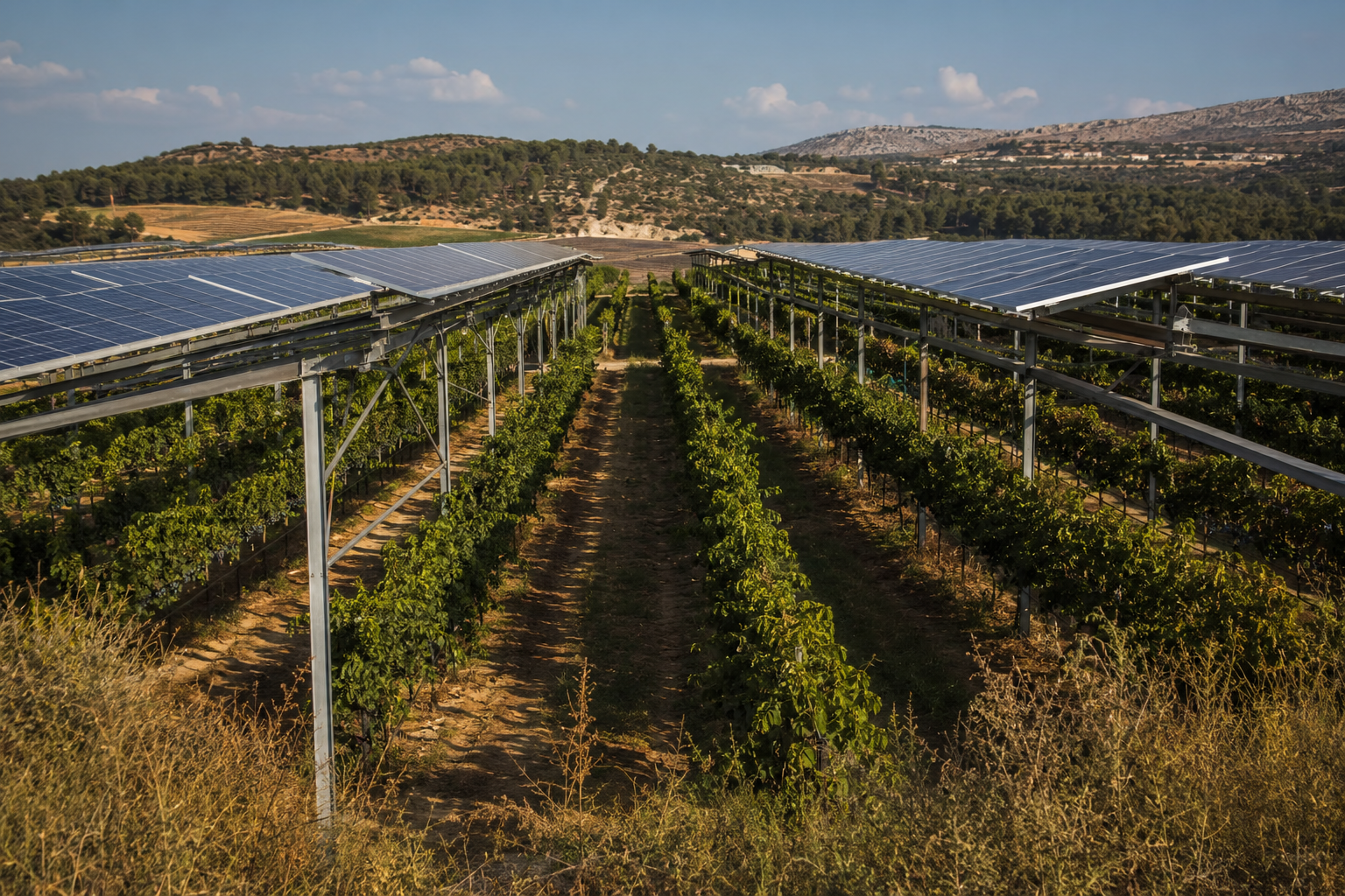 מערכת אגרו־וולטאית מוגבהת מעל גידולים חקלאיים פעילים